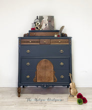 Load image into Gallery viewer, Antique solid wood tall dresser sideboard buffet storage nursery
