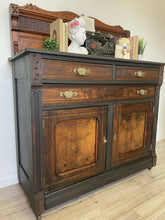 Load image into Gallery viewer, Antique Eastlake solid wood sideboard buffet hutch dresser cabinet