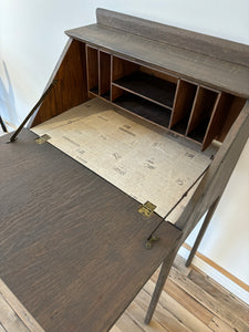 Antique solid wood desk entryway storage cabinet