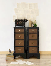 Load image into Gallery viewer, Modern farmhouse antique solid wood pair of nightstands side tables storage