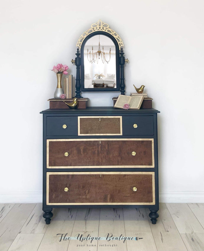 Antique solid wood dresser buffet sideboard with mirror