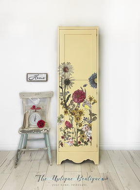 Botanical chic solid wood wardrobe armoire storage cabinet