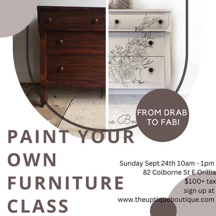 Paint Your Own Furniture Class Workshop September 24th/2023