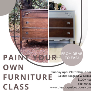 Paint your own furniture class workshop April 21st/ 2024