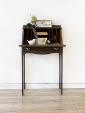 Load image into Gallery viewer, Antique solid wood desk entryway storage cabinet