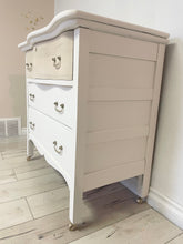 Load image into Gallery viewer, Modern farmhouse solid wood dresser washstand buffet sideboard vanity nursery storage
