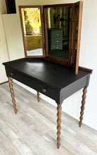 Load image into Gallery viewer, Antique solid wood vanity desk entryway table storage