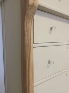 Antique solid wood tall dresser with mirror nursery storage