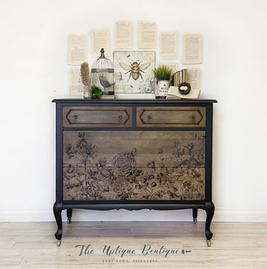 Modern botanical chic solid wood dresser sideboard buffet nursery storage