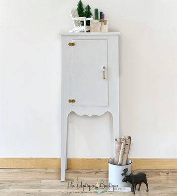 Cottage chic solid wood tall cabinet storage