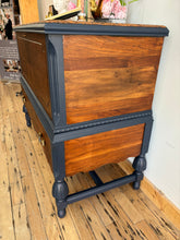 Load image into Gallery viewer, Antique solid wood blanket storage chest sideboard buffet hutch dresser cabinet