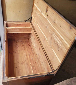 Antique solid wood blanket storage chest sideboard buffet hutch dresser cabinet