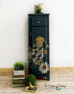 Botanical chic solid wood tall cabinet storage