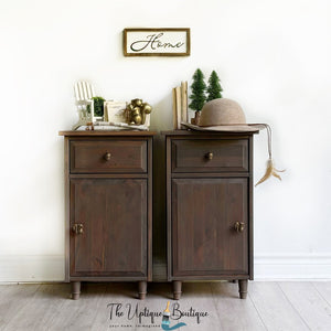 Cottage chic solid wood nightstands side tables