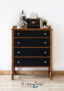 Antique quarter sawn oak tallboy dresser nursery storage