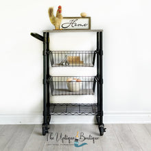 Load image into Gallery viewer, Metal kitchen cart solid wood butcher block storage