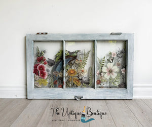 Salvaged antique window home decor