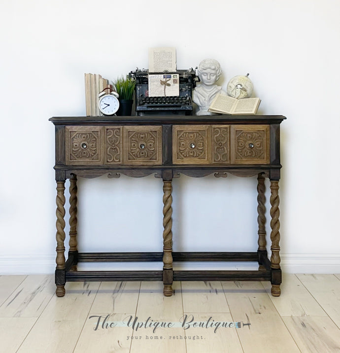 Antique solid wood sideboard console table entryway storage desk