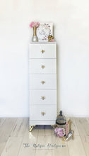 Load image into Gallery viewer, Modern metallic chic solid wood tall dresser lingerie chest armoire office cabinet