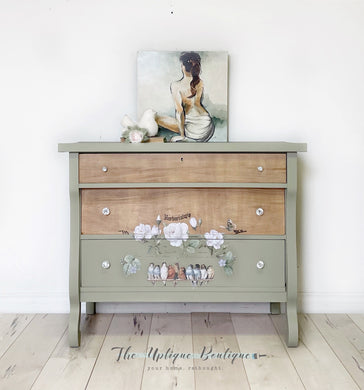 Parisian chic solid wood dresser sideboard buffet storage