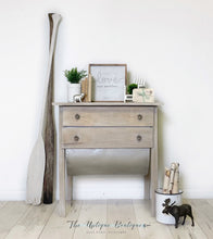 Load image into Gallery viewer, Modern farmhouse cottage chic solid wood bakers table storage