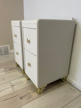 Load image into Gallery viewer, Modern metallic chic solid wood nightstands side tables