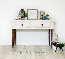 Load image into Gallery viewer, Modern farmhouse cottage chic solid wood entryway kitchen sofa console table desk