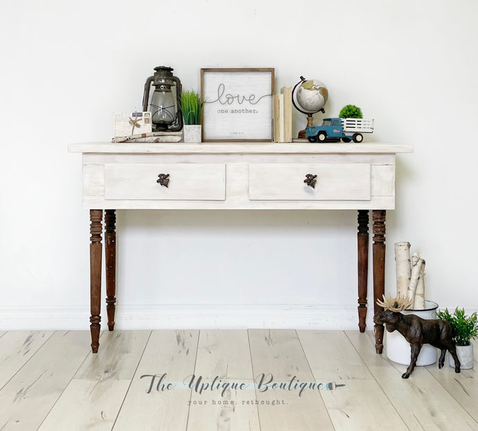 Modern farmhouse cottage chic solid wood entryway kitchen sofa console table desk