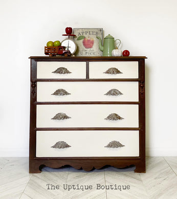 Rustic farmhouse solid wood antique dresser sideboard coffee station