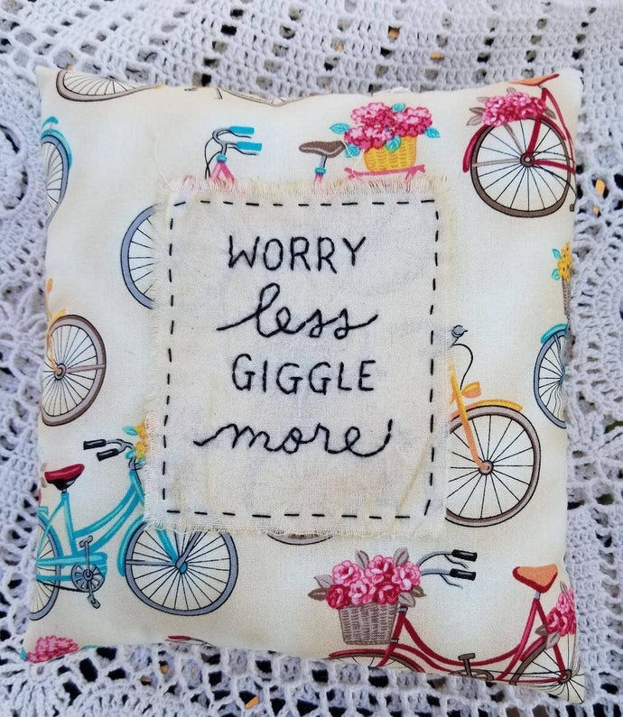 Worry Less, Giggle More Pillow