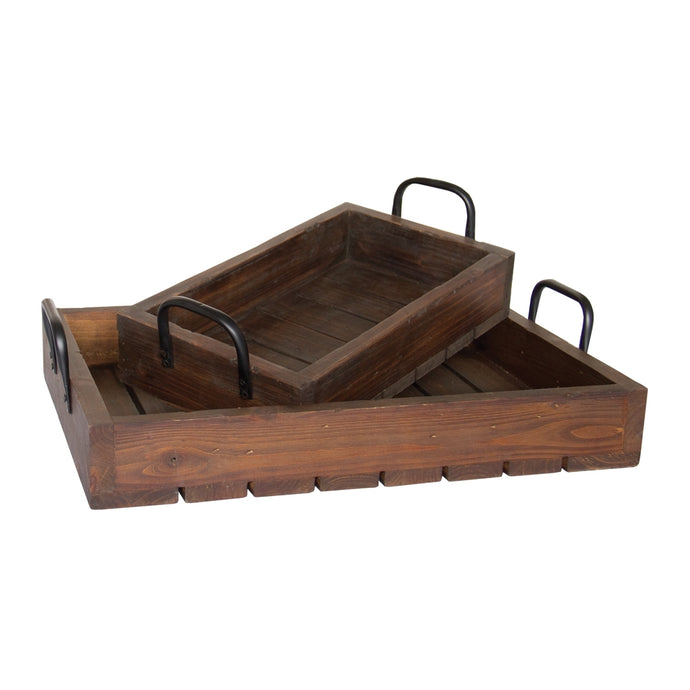 Rustic Tray - Wood stain Tray Set