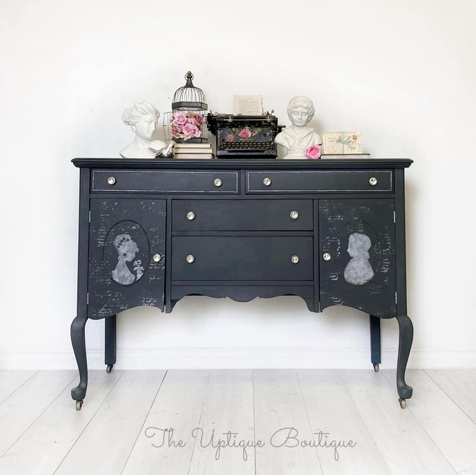 Victorian solid wood sideboard credenza buffet media cabinet