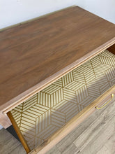 Load image into Gallery viewer, Mid century modern solid wood tall dresser chest of drawers bureau