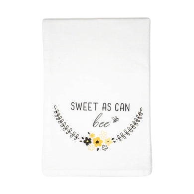 100% Organic Cotton Tea Towel- Sweet as Can Bee