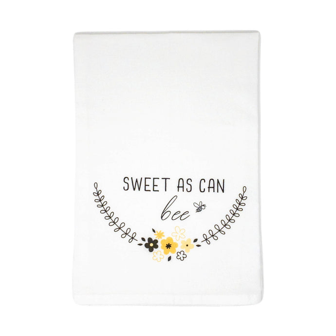 100% Organic Cotton Tea Towel- Sweet as Can Bee