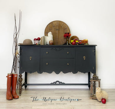 Modern farmhouse antique solid wood sideboard buffet cabinet dresser hutch