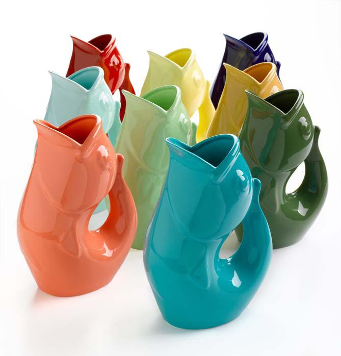 Gurgle pots - Blue and Yellow