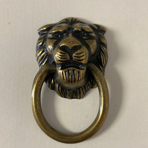 Lion bronze drawer pull handle
