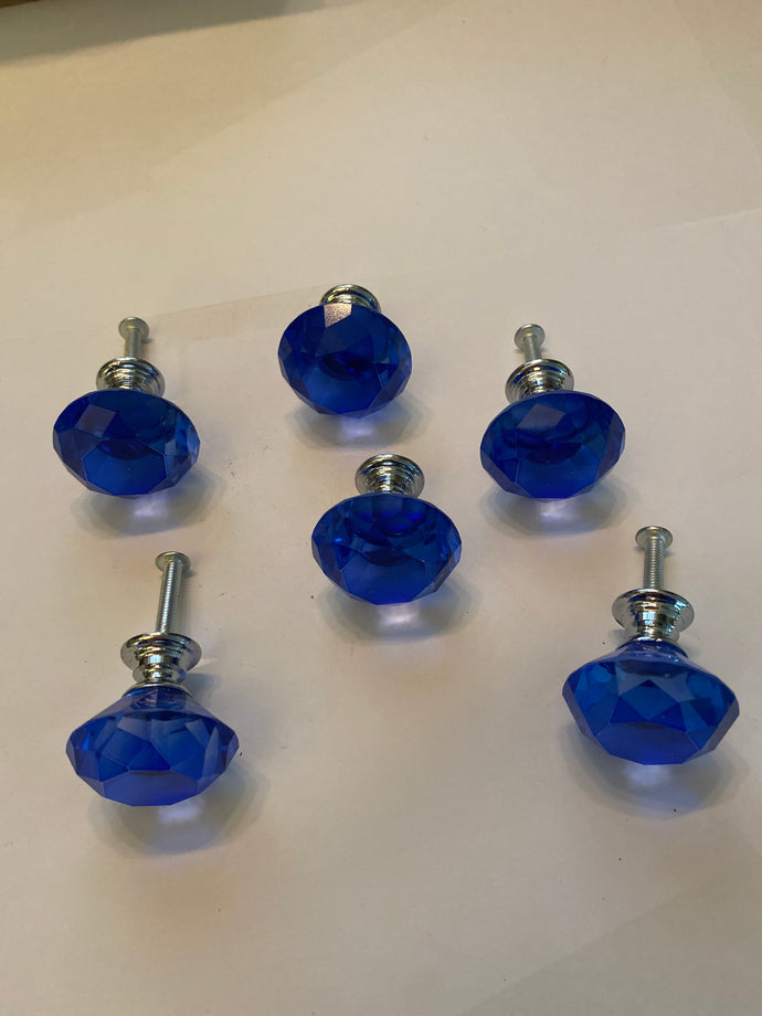Dark blue crystal knobs