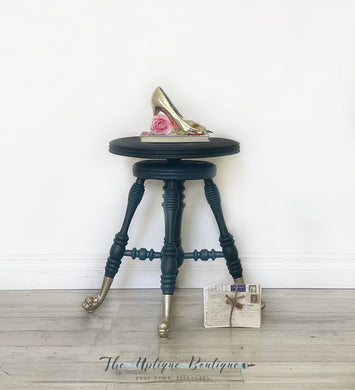 Modern metallic chic antique piano stool