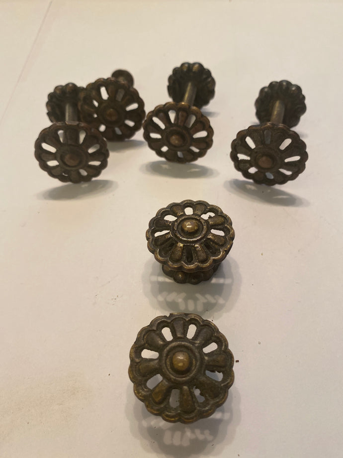 Vintage bronze round knobs