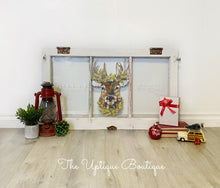 Load image into Gallery viewer, Antique salvaged Christmas woodland window