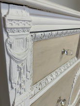 Load image into Gallery viewer, Parisian chic solid wood tall dresser chest of drawers bureau