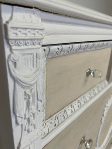 Parisian chic solid wood tall dresser chest of drawers bureau