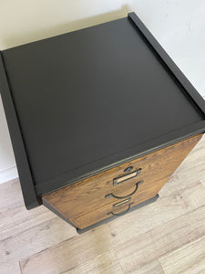 Modern vintage solid wood filing cabinet