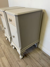 Load image into Gallery viewer, Parisian chic solid wood tall nightstands side tables end tables