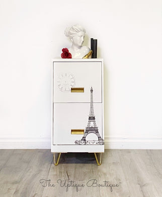 Parisian chic metal filing cabinet storage unit office