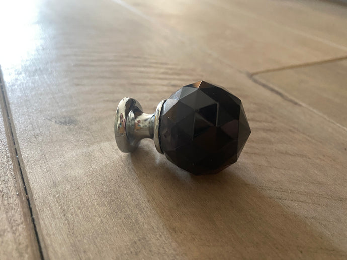 Black glass drawer knob