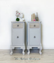 Load image into Gallery viewer, Parisian chic solid wood tall nightstands side tables end tables