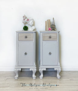 Parisian chic solid wood tall nightstands side tables end tables